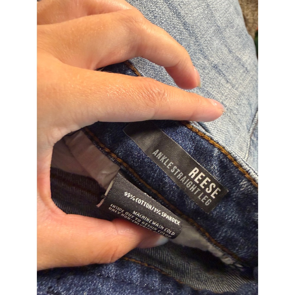 Kut From The Kloth Reese Ankle Straight Leg Distressed Jeans Light Wash Size 10 - Picture 4 of 10